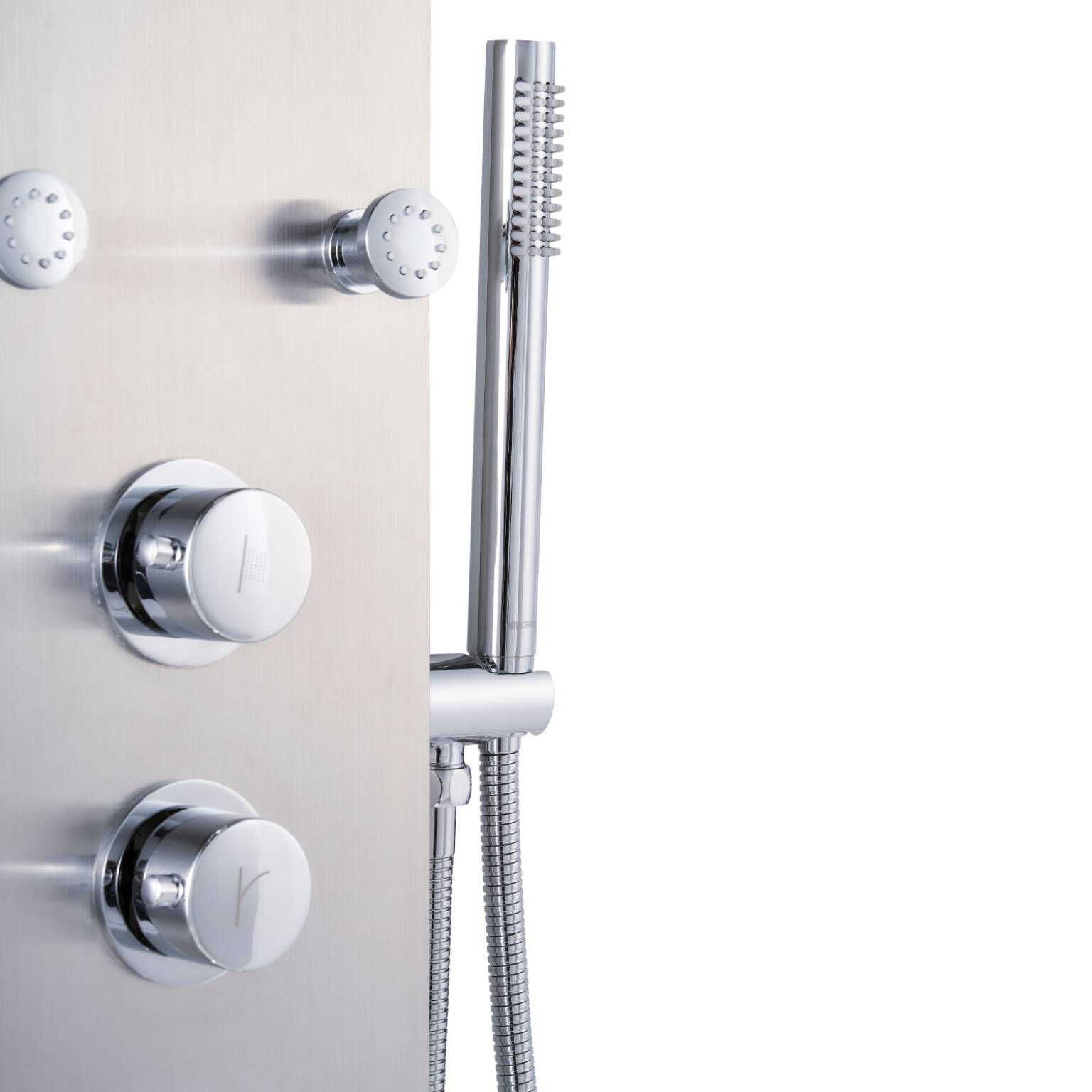 Torre regadera niza pro de instalaci&oacute;n en muro niquel cepillado,,hi-res image number null