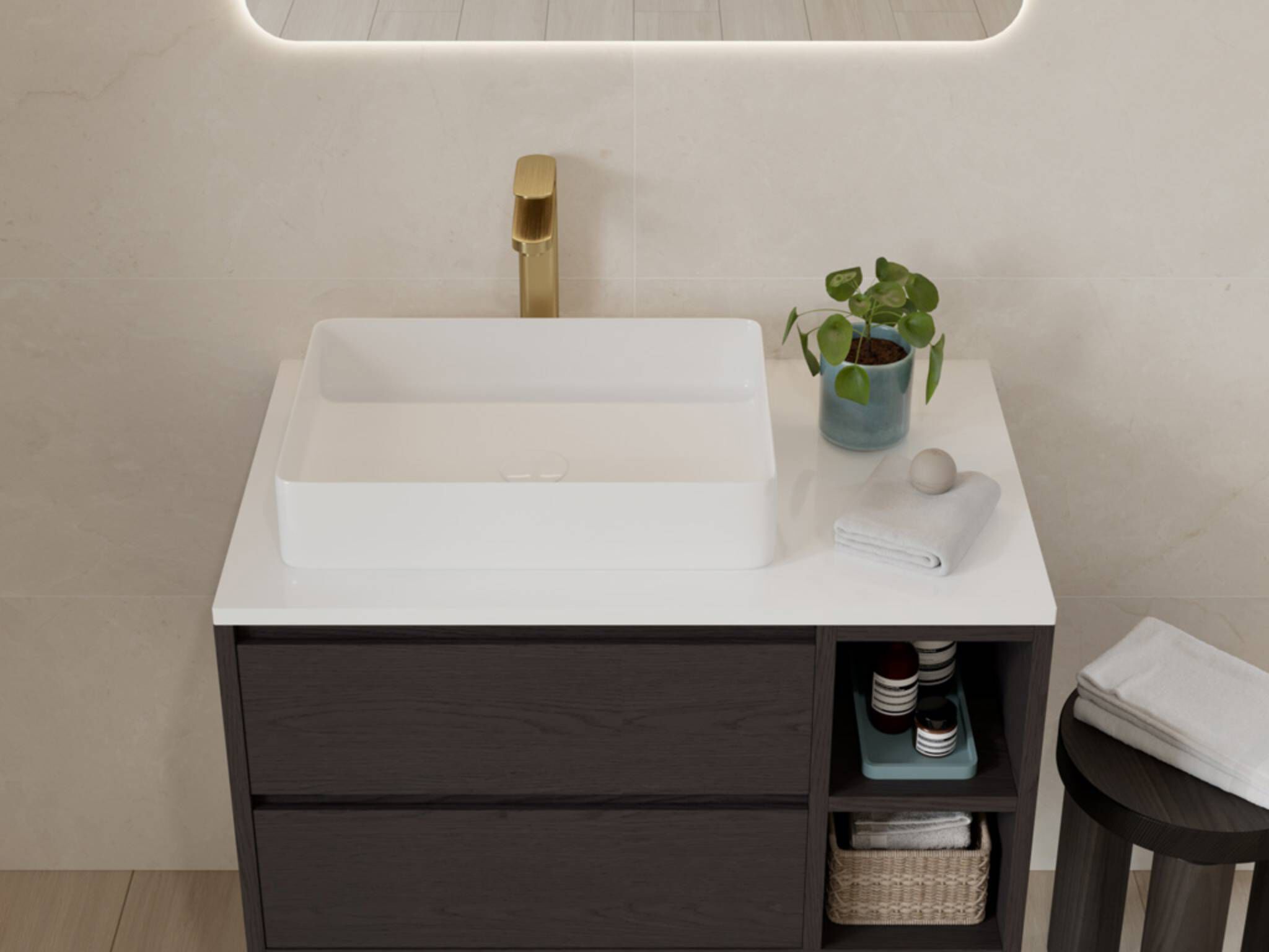 Lavabo de sobrecubierta l&iacute;nea Vicenza&reg; en blanco brillante,,hi-res image number null