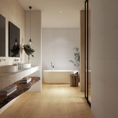 Ba&ntilde;o 3D Wall Beige con Caf&eacute;