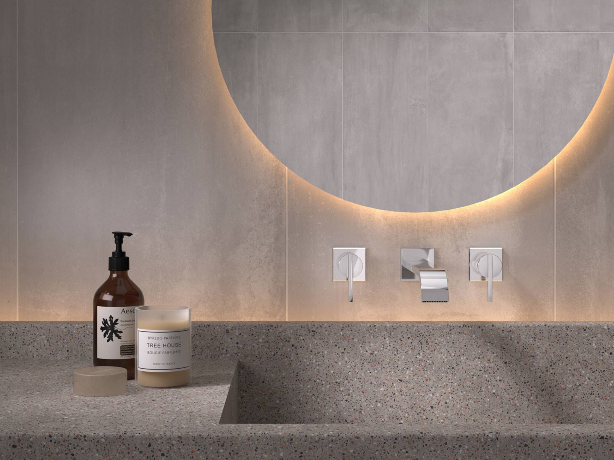 Llave de muro para lavabo l&iacute;nea M&uacute;nich en cromo pulido,,hi-res image number null