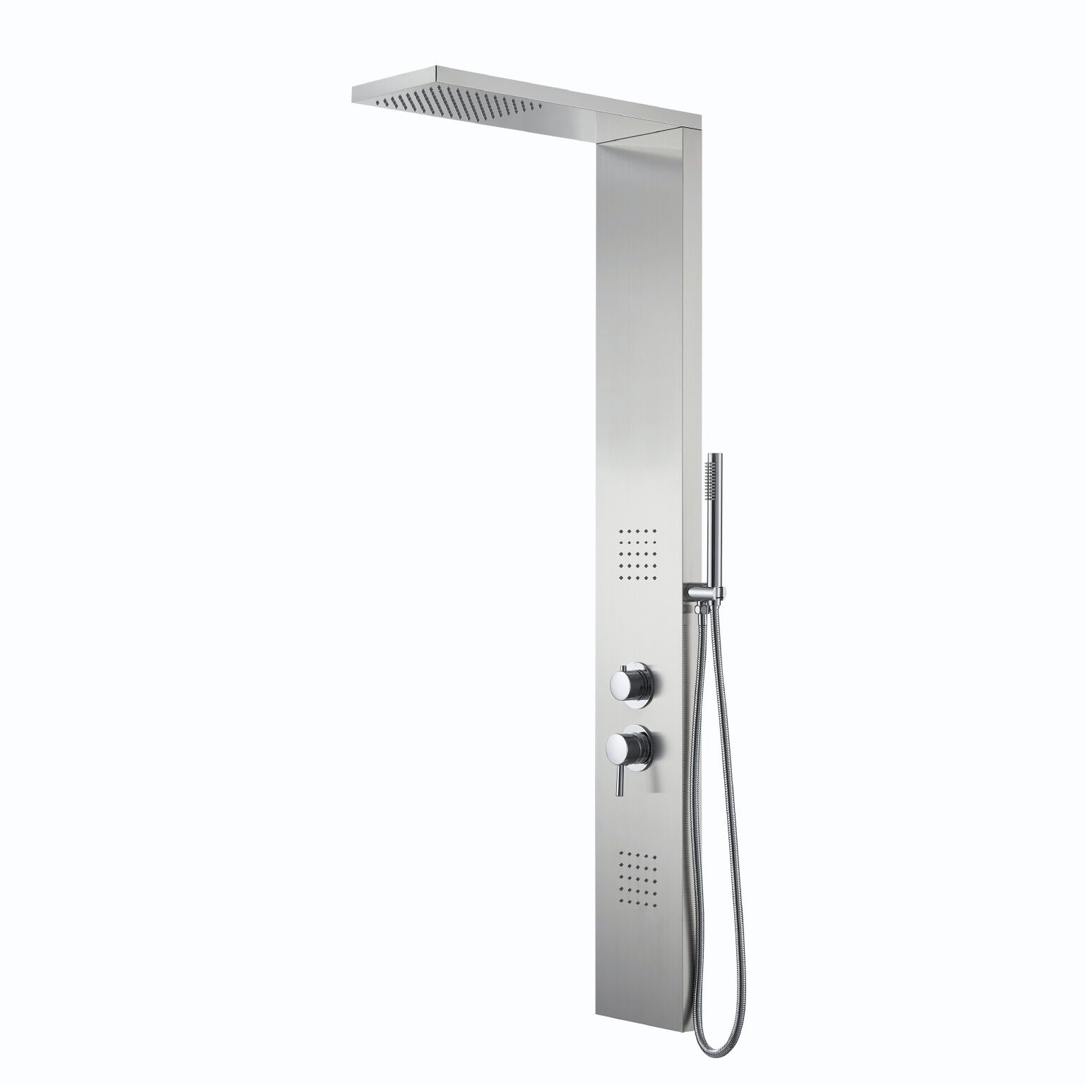 Torre regadera lyon pro de instalaci&oacute;n en muro niquel cepillado,,hi-res image number null