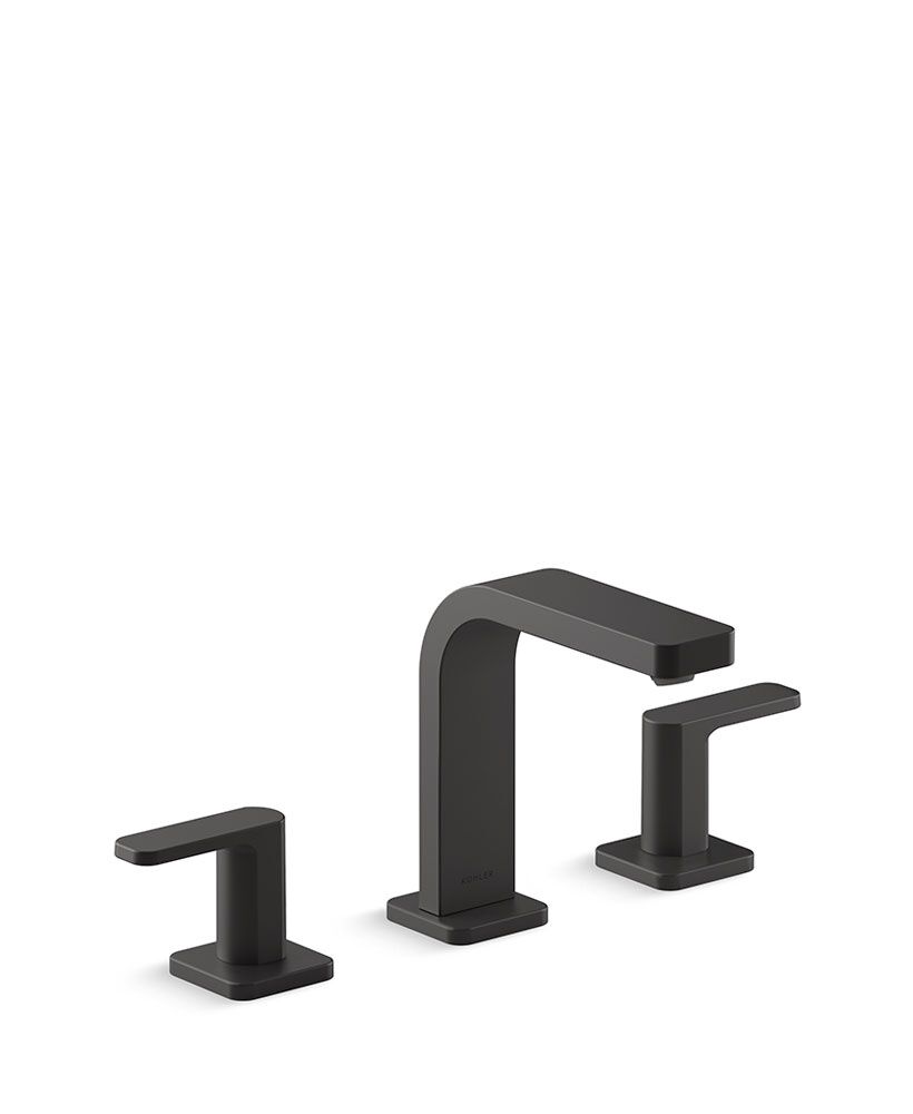 Llave duomando para lavabo l&iacute;nea Parallel en negro mate,,hi-res image number null