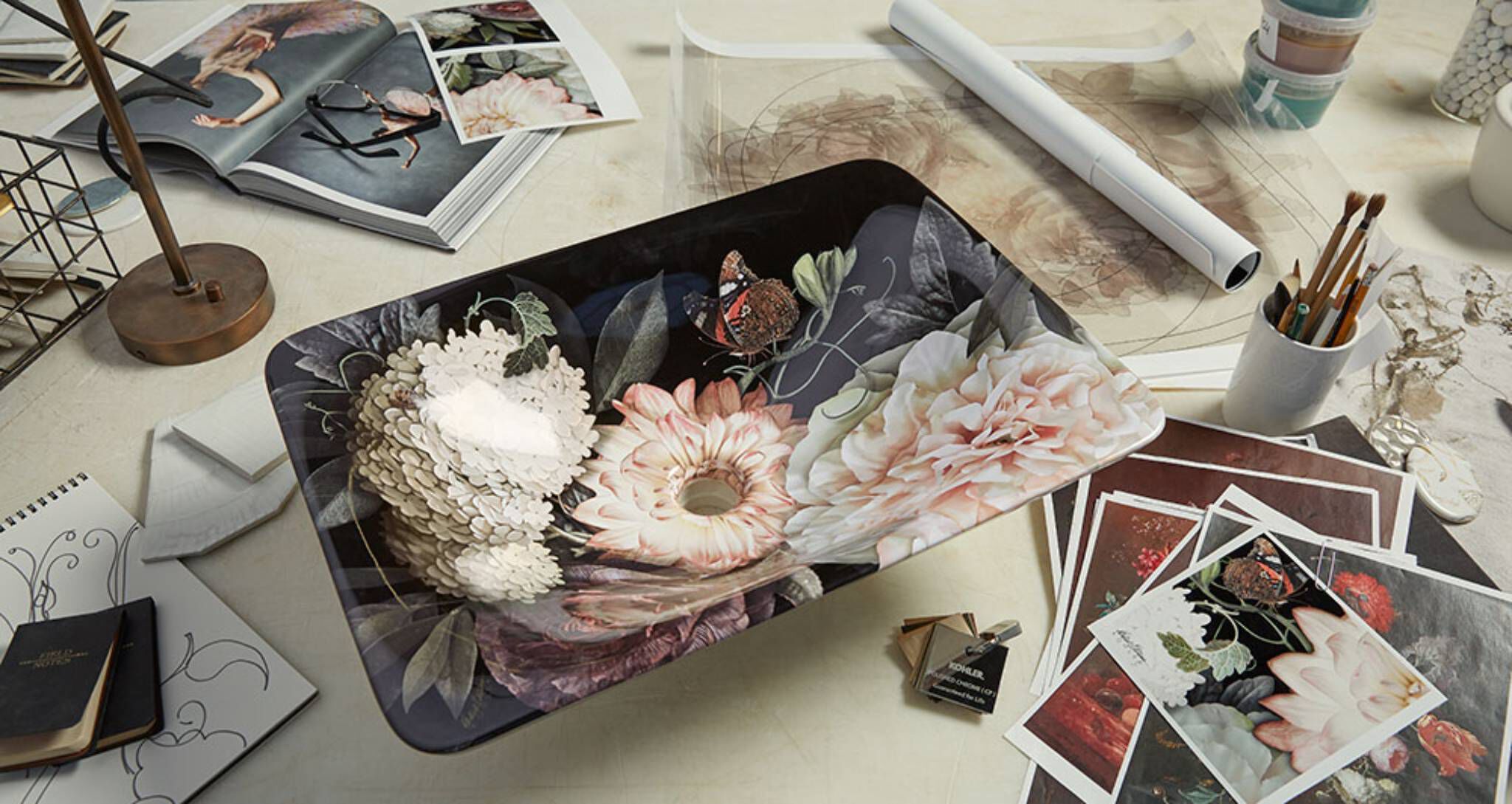 Lavabo Vessel l&iacute;nea Carill&oacute;n en blush floral,,hi-res image number null