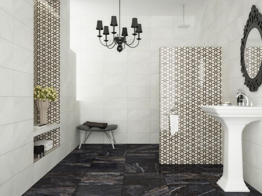 Ba&ntilde;o Vesubio Blanco con Negro,,hi-res