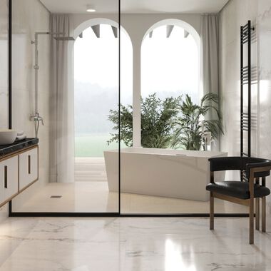 Ba&ntilde;o Samsara Beige con Blanco
