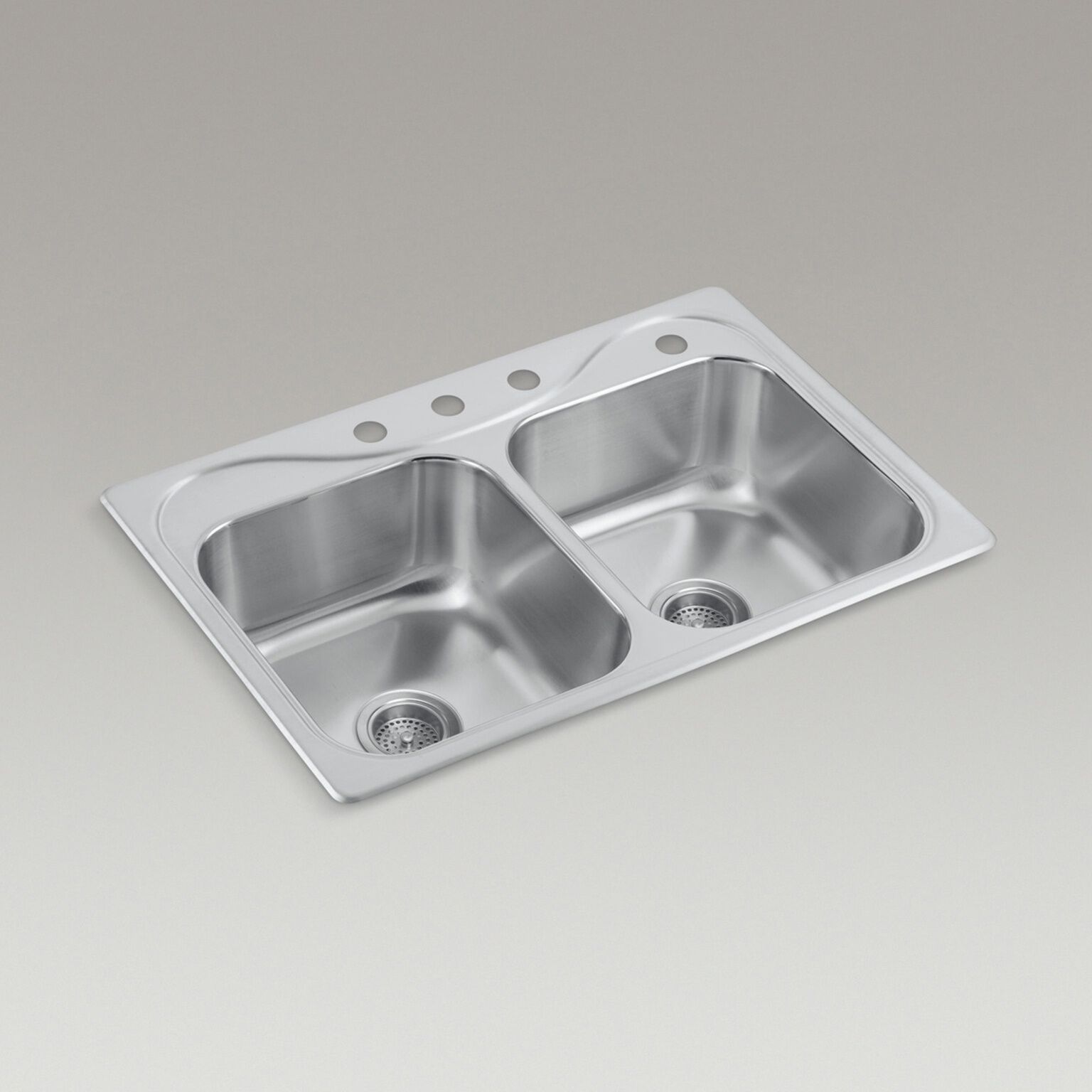 Tarja de dos tinas sobrecubierta l&iacute;nea Southhaven en acero inoxidable,,hi-res image number null