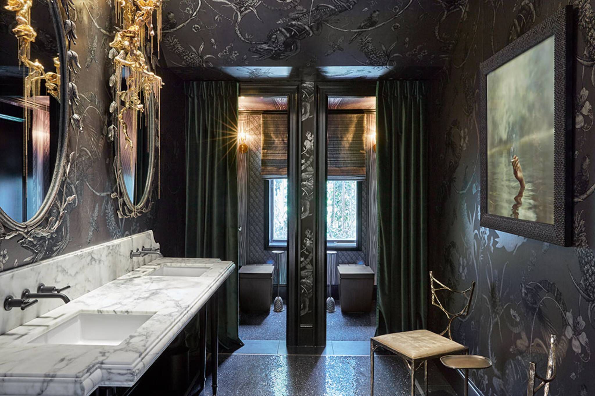 Llave de muro para lavabo l&iacute;nea Purist en negro mate,,hi-res image number null