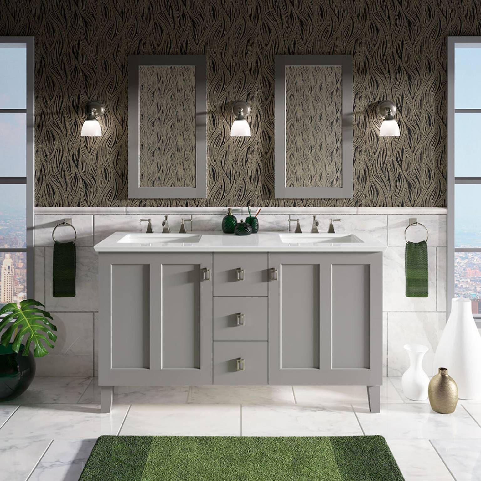 Vanity Poplin para ba&ntilde;o mohair gris,,hi-res image number null