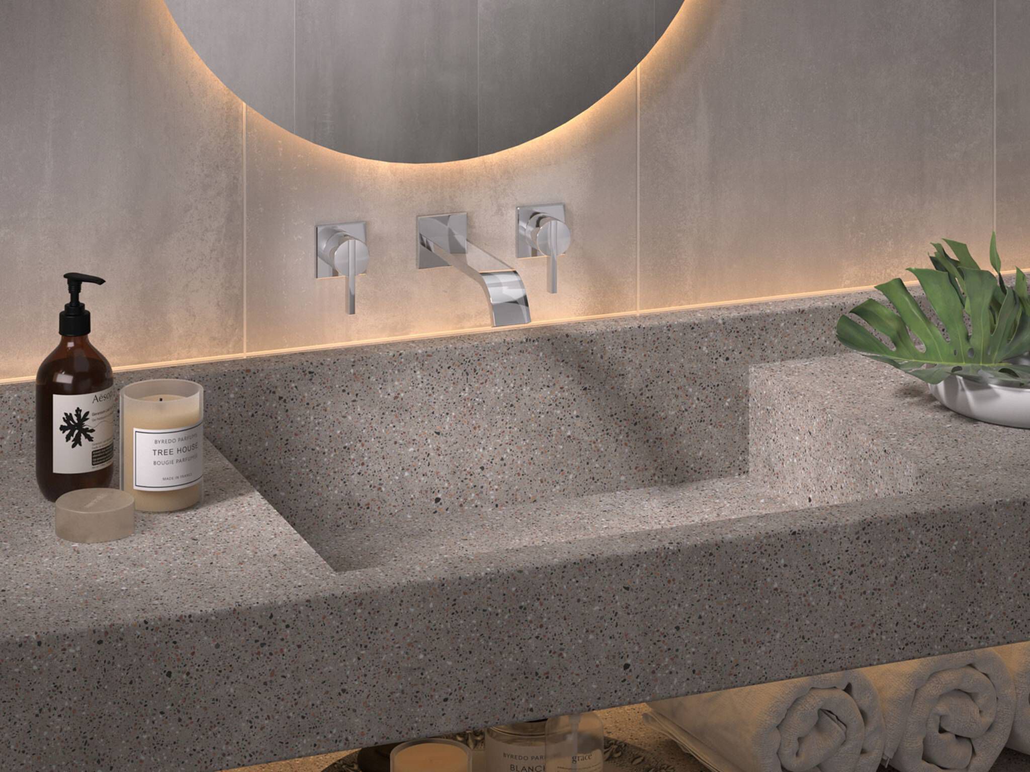 Llave de muro para lavabo l&iacute;nea M&uacute;nich en cromo pulido,,hi-res image number null