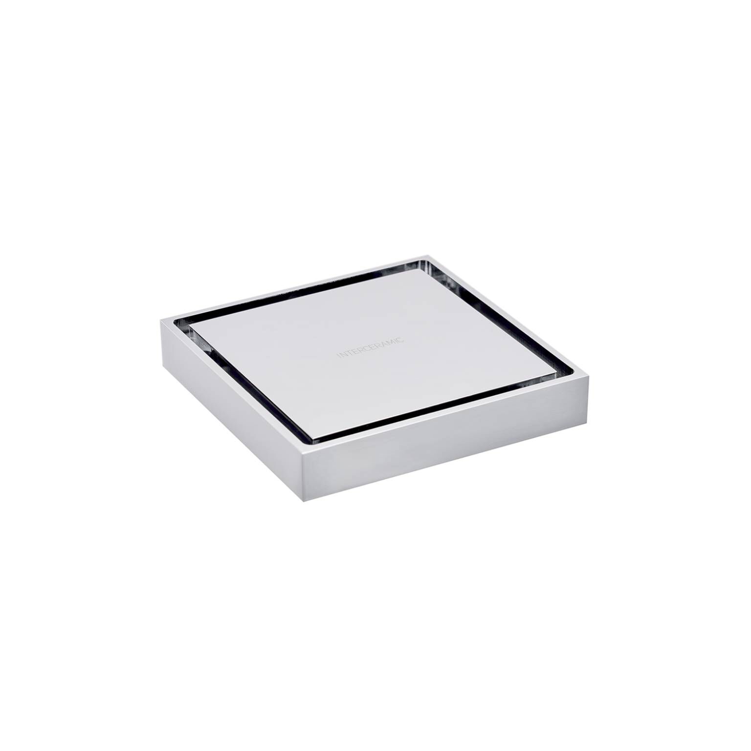 Coladera universal cuadrada para inserto cer&aacute;mico 10 x 10 cm cromo pulido,,hi-res image number null