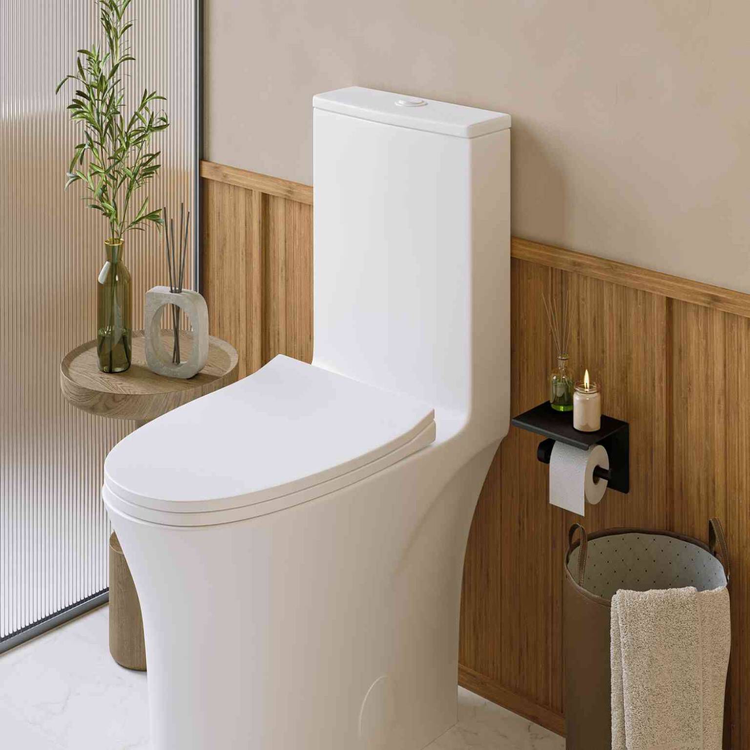 Porta papel con repisa para ba&ntilde;o l&iacute;nea Essen Round en negro mate,,hi-res image number null