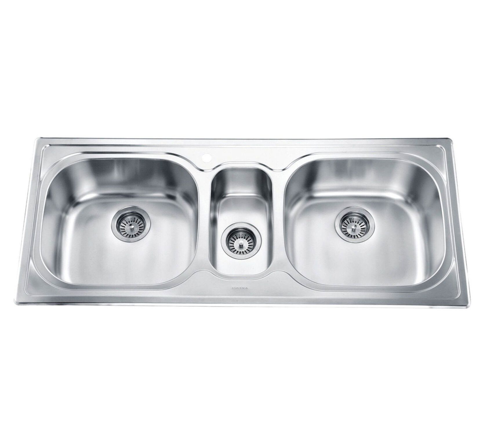 Tarja de dos tinas sobrecubierta l&iacute;nea Monza en acero inoxidable,,hi-res image number null