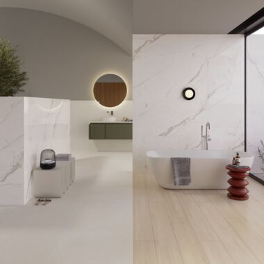 Ba&ntilde;o Stargaze Blanco con Gris