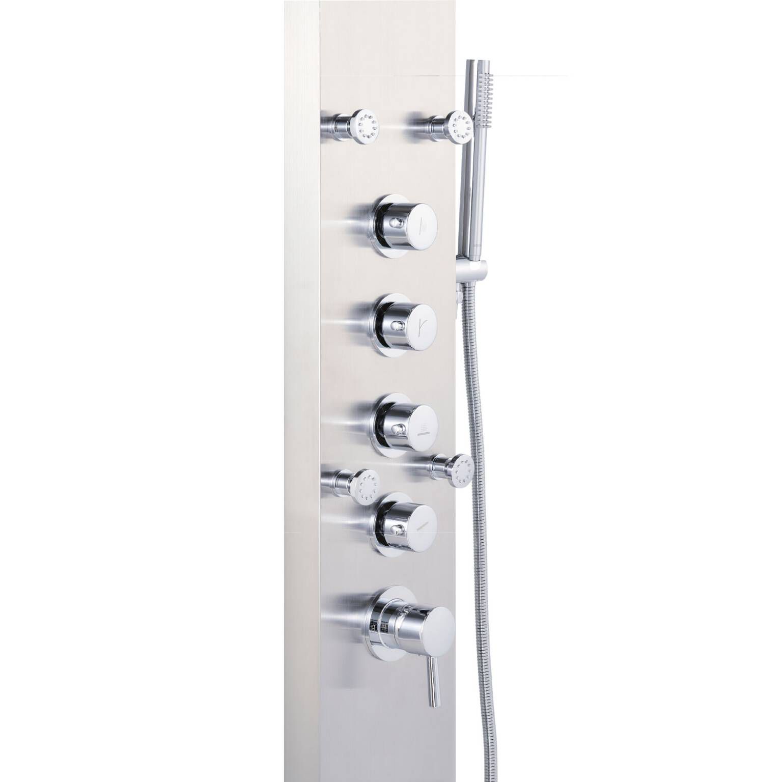 Torre regadera niza pro de instalaci&oacute;n en muro niquel cepillado,,hi-res image number null